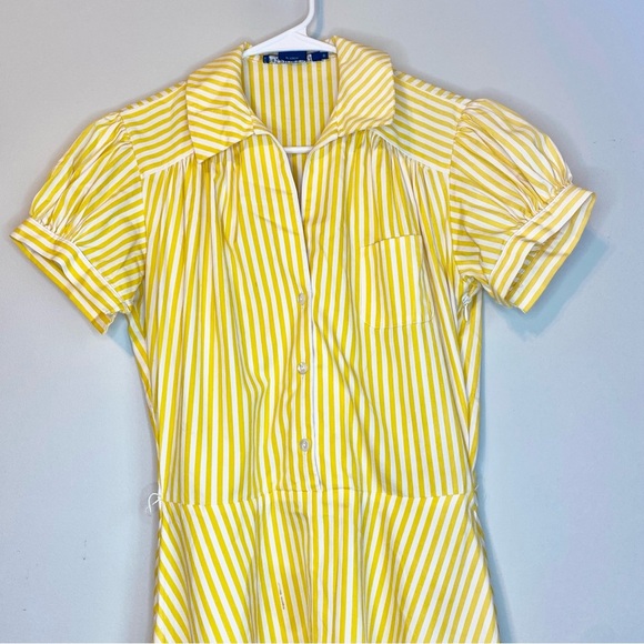 Ralph Lauren Yellow Stripped Midi Dress - Picture 2 of 10